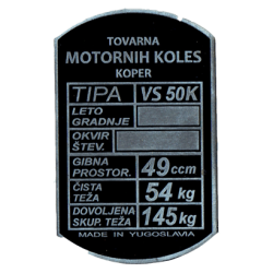 Tablica ID Tomos VS 50 K